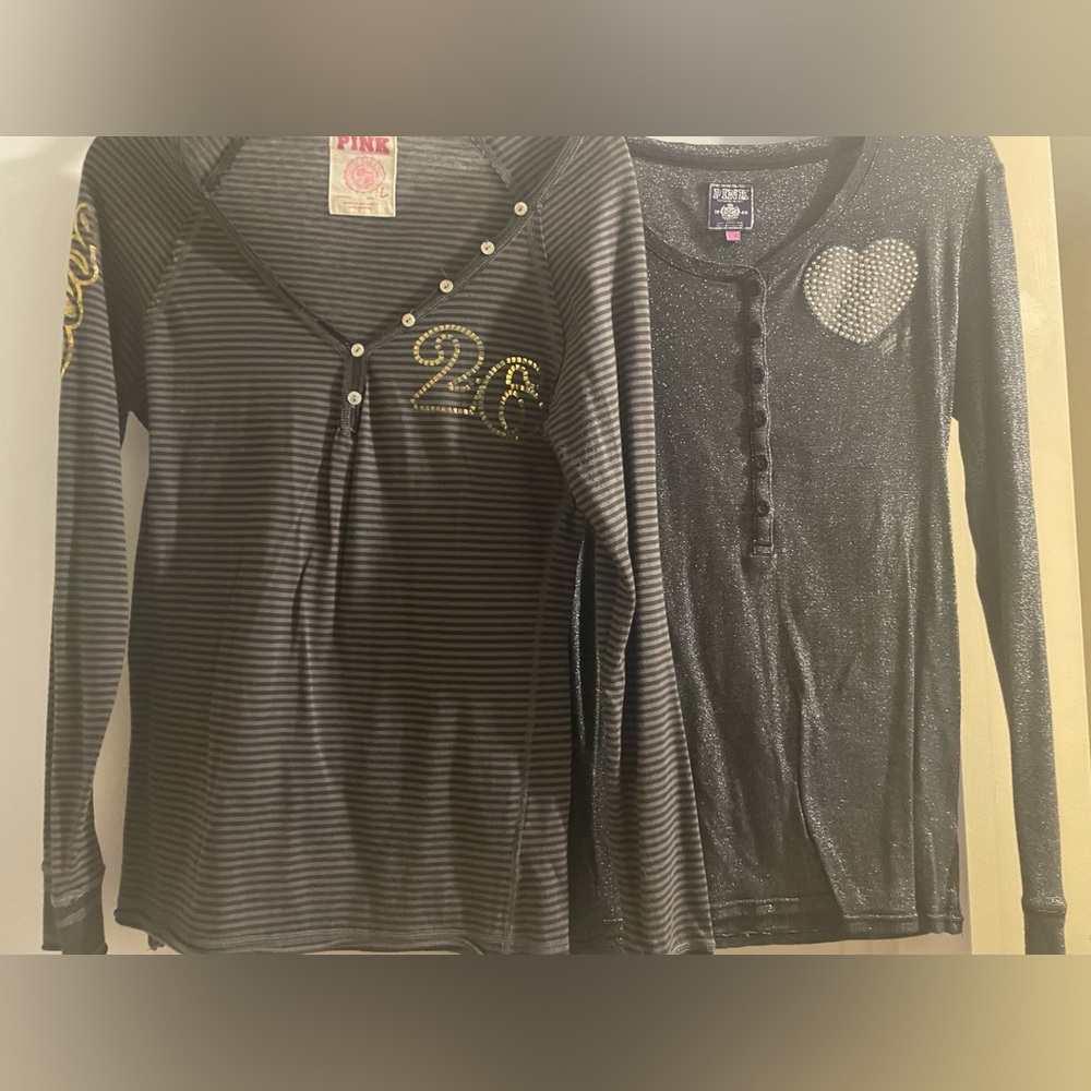 Victoria’s Secret PINK long sleeve tops**BOTH SOLD**